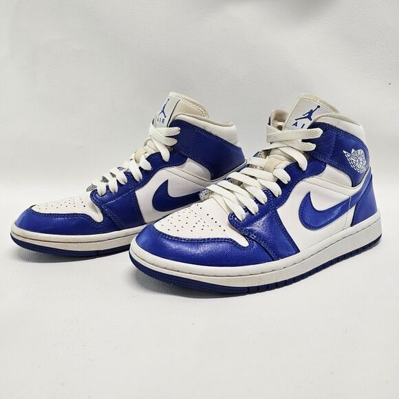Nike Air Jordan 1 Mid “Kentucky Blue” – Youth 6.5Y (BQ6472-104) - Picture 1 of 8